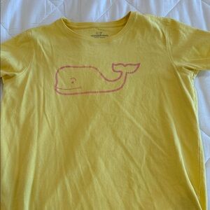 Vineyard Vines Kids Yellow Tee with Pink Whale
